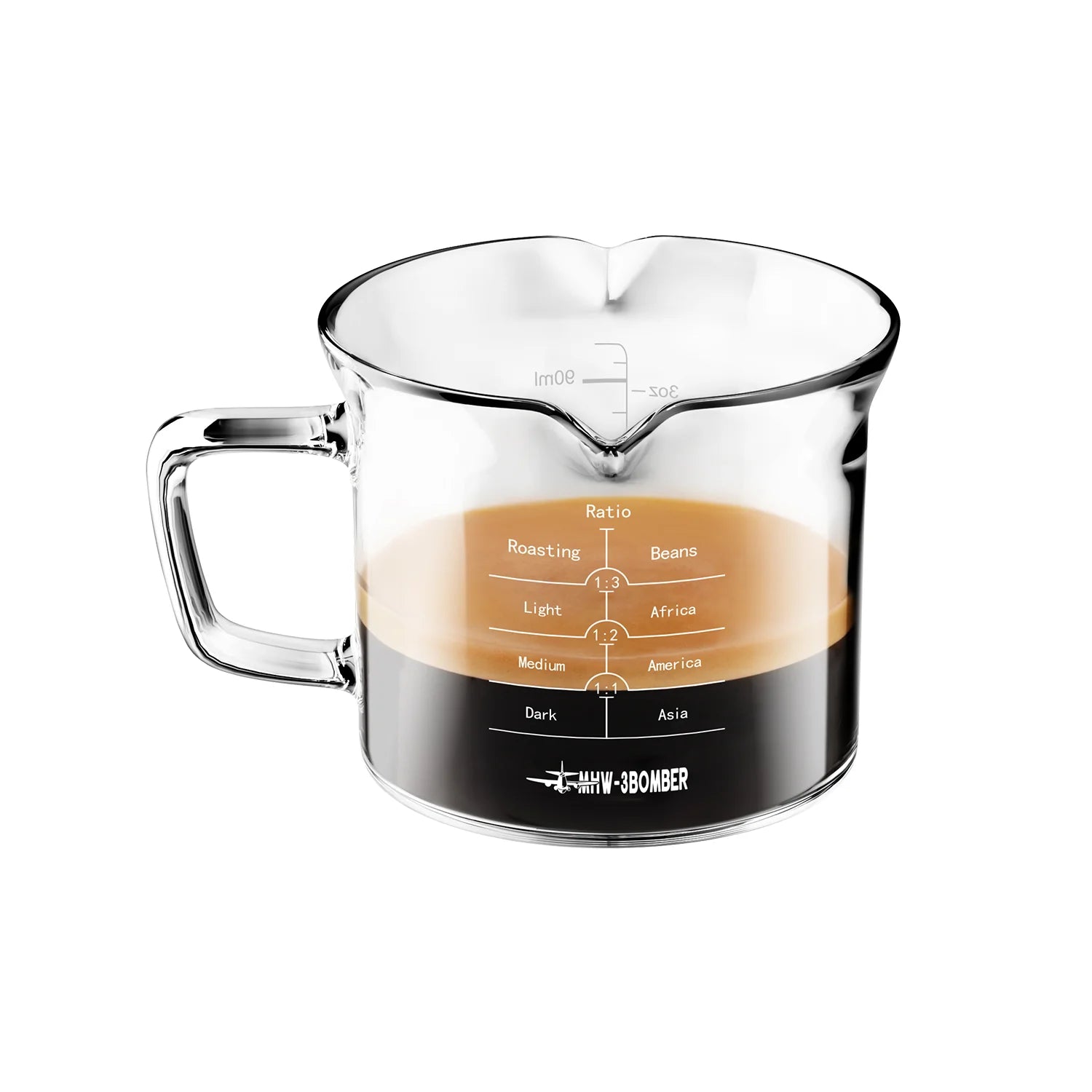 MHW-3BOMBER Glas-Messbecher 120 ml – Transparent aus Borosilikatglas –