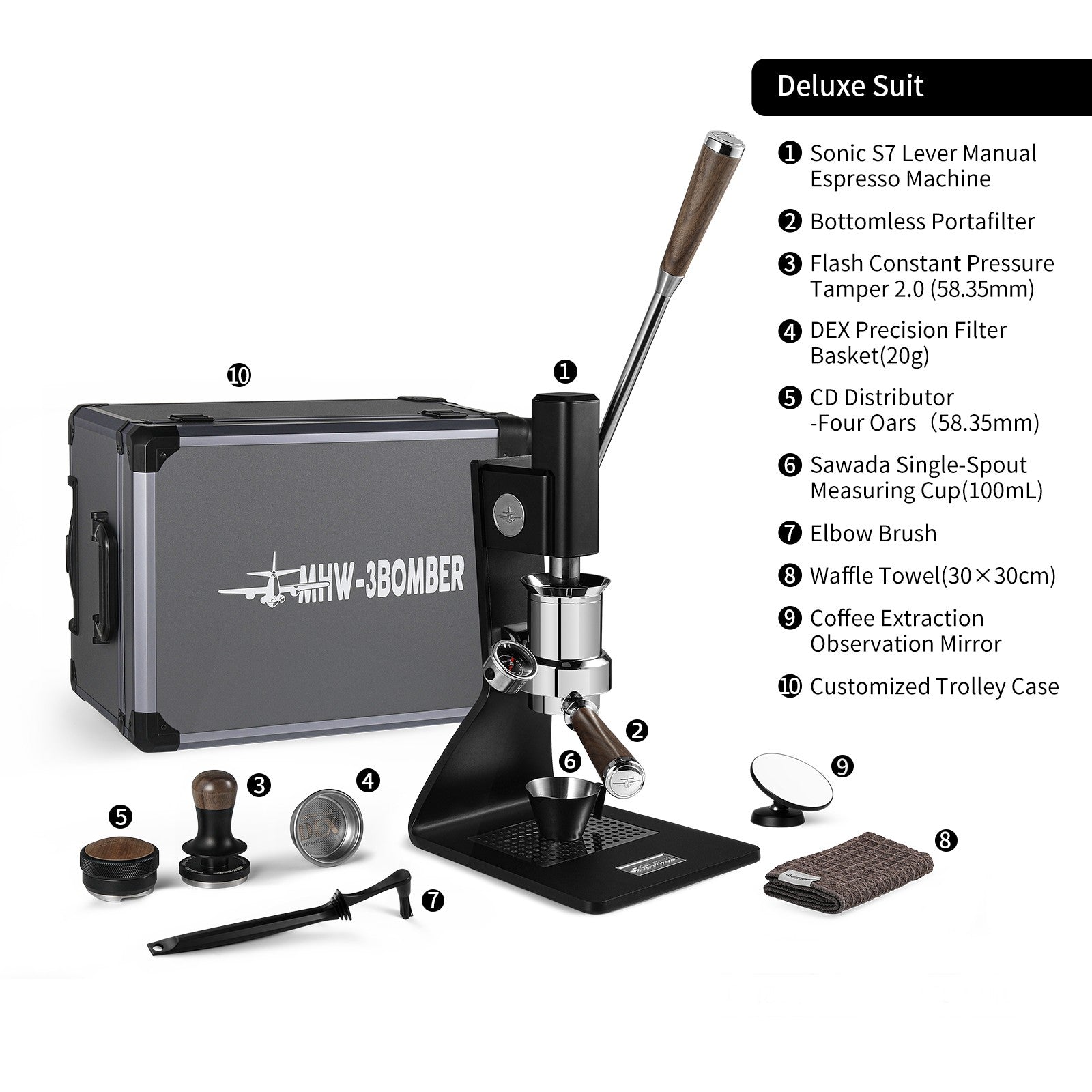 MHW-3BOMBER Manual lever espresso machine Sonic S7